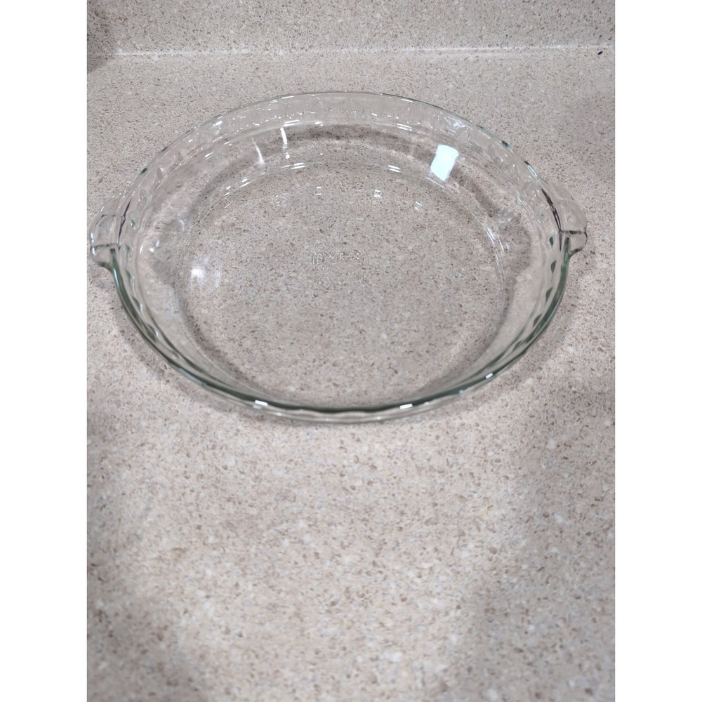 pyrex 9.5" Pie Plate Deep Dish Fluted Edge Handles #229 06 USA